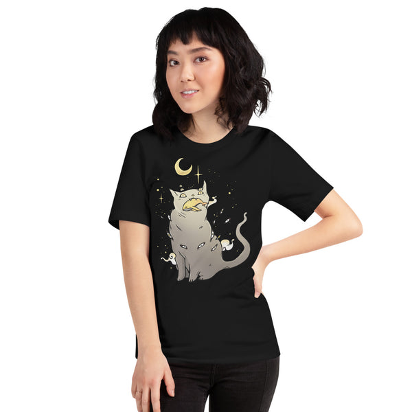 Cat And Whale, Unisex T-Shirt, Black