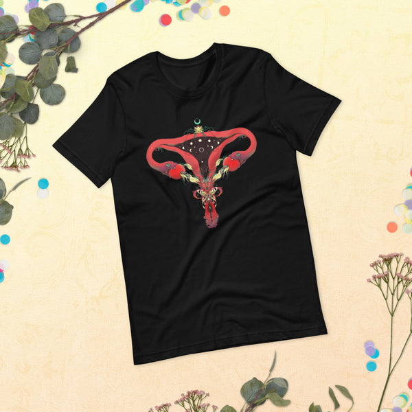 Snake Uterus Lilith, Unisex T-Shirt, Black