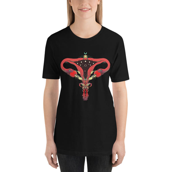 Snake Uterus Lilith, Unisex T-Shirt, Black