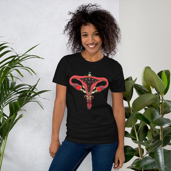 Snake Uterus Lilith, Unisex T-Shirt, Black