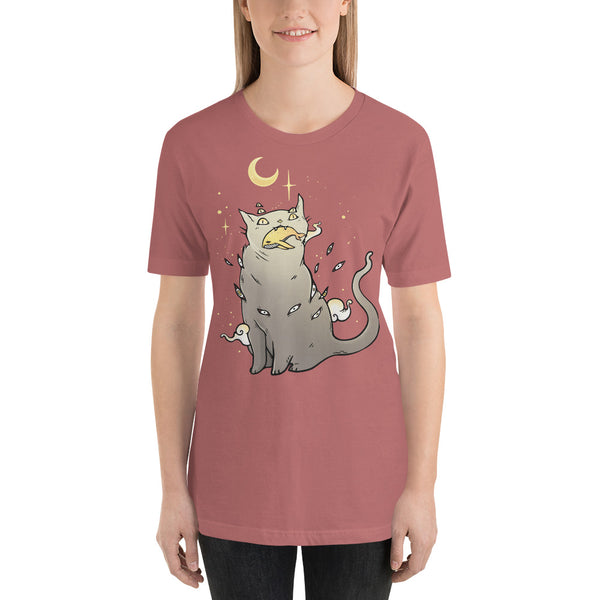 Cat And Whale, Unisex T-Shirt, Mauve