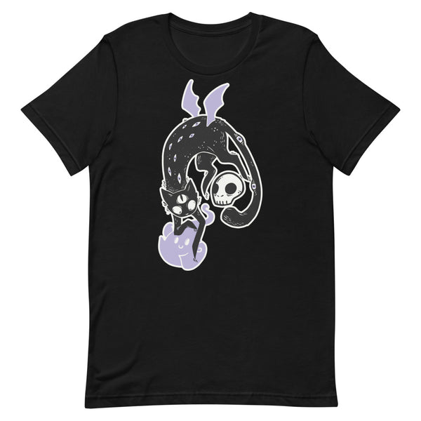 Winged Cat, Unisex T-Shirt, Black