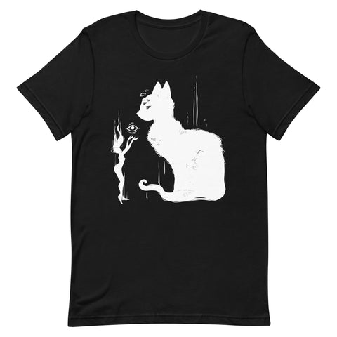 White Cat And Witch, Unisex T-Shirt