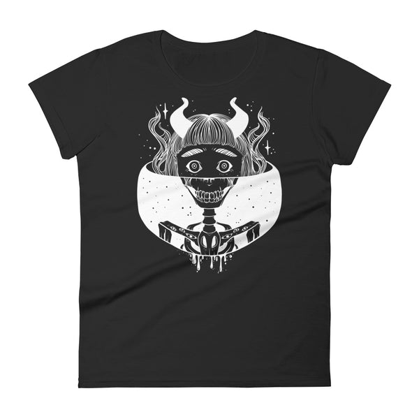 Skeleton Girl, Ladies T-Shirt, Black
