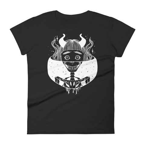 Skeleton Girl, Ladies T-Shirt, Black