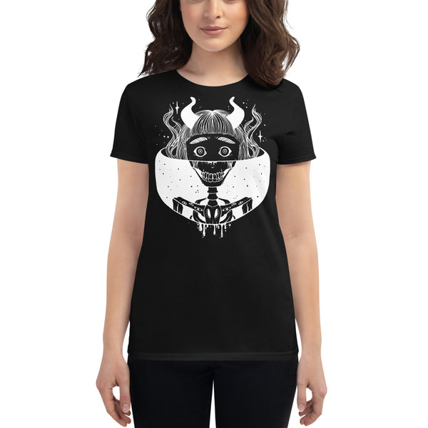 Skeleton Girl, Ladies T-Shirt, Black
