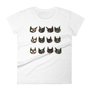 Cat Faces, Ladies T-Shirt