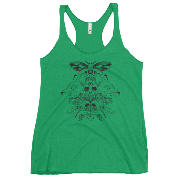 Foxes And Skull, Racerback Tank Top