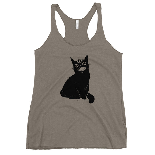 Black Cat With Third Eye, Racerback Tank Top